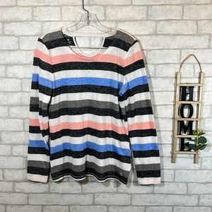 T by Talbots stripe long sleeve top size Medium